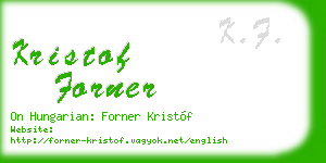 kristof forner business card